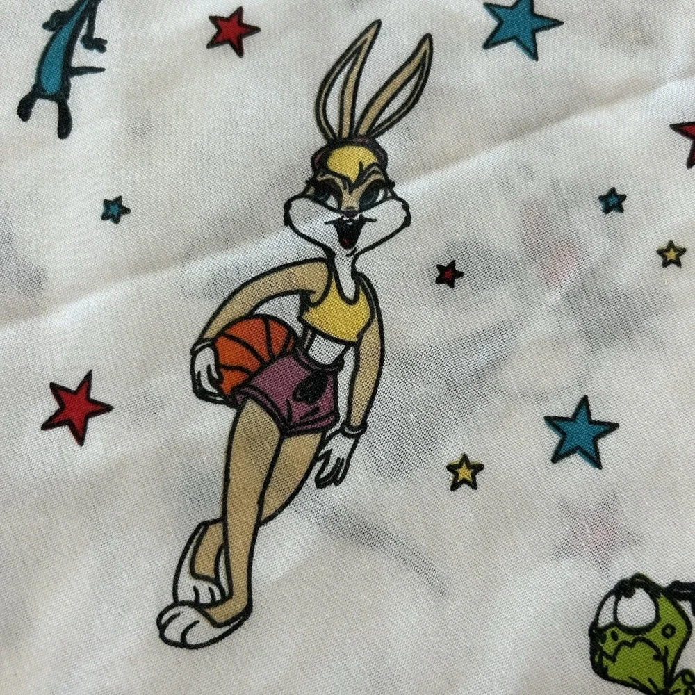 Vintage Space Jam Looney Toons Flat‎ Twin Sheet Bugs Bunny Tweety Bird Sylvester